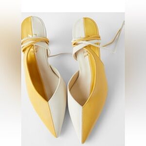 Zara Yellow and White Heels